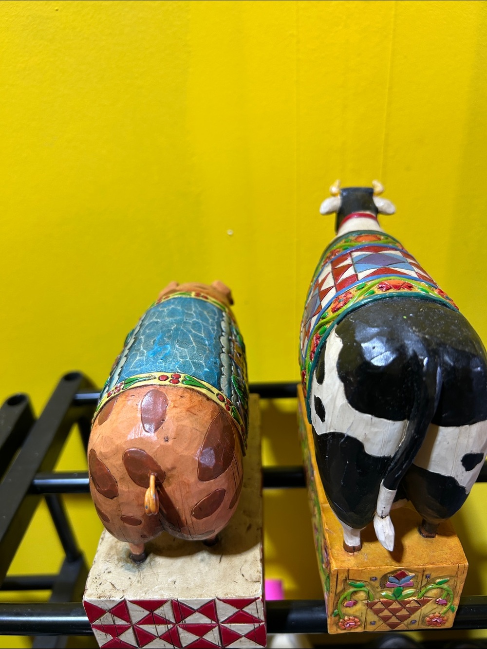 Hand-Painted Decorative Black & White Cow Figurine - Farmhouse Accent - Picture 7 of 9